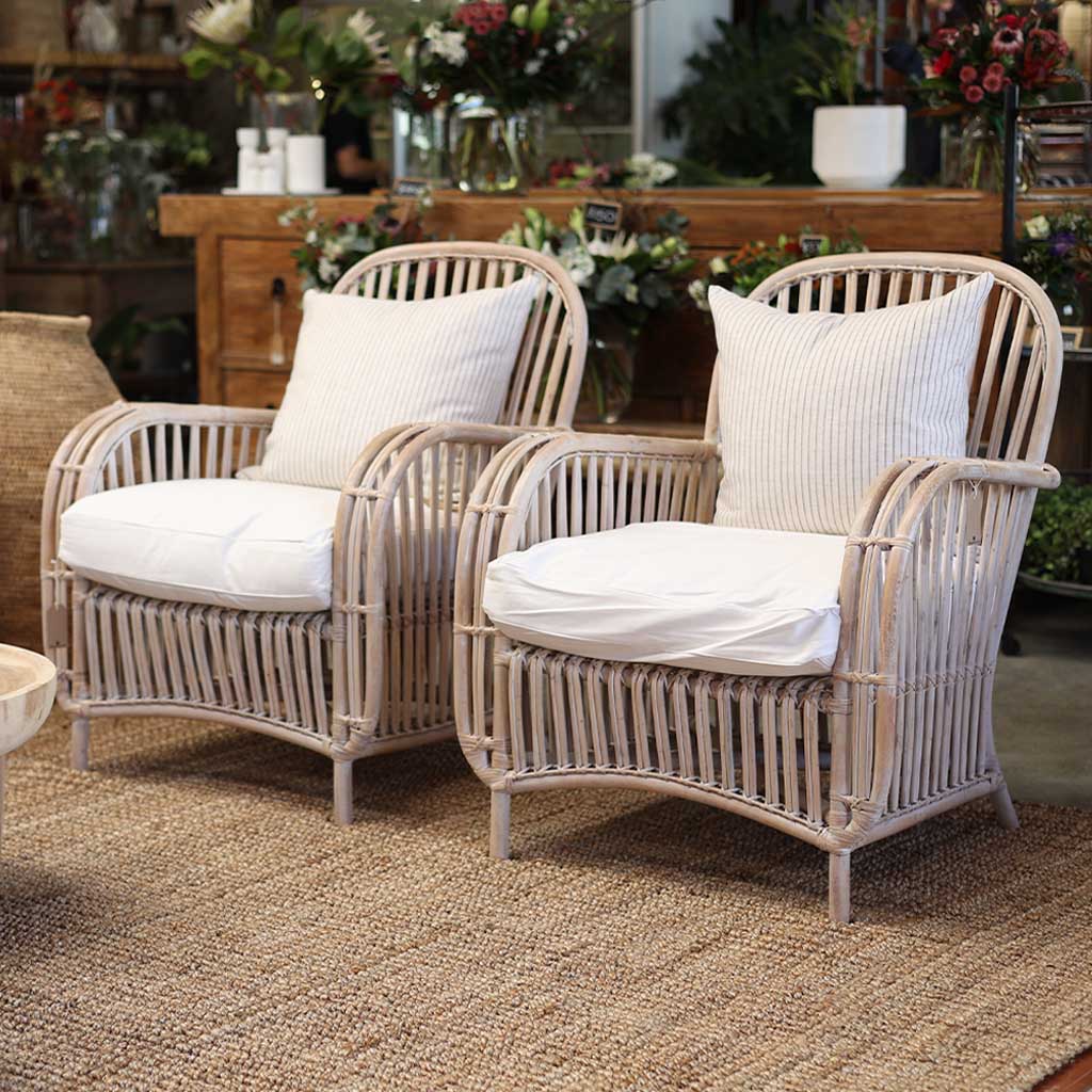Altan Whitewashed Rattan Chair