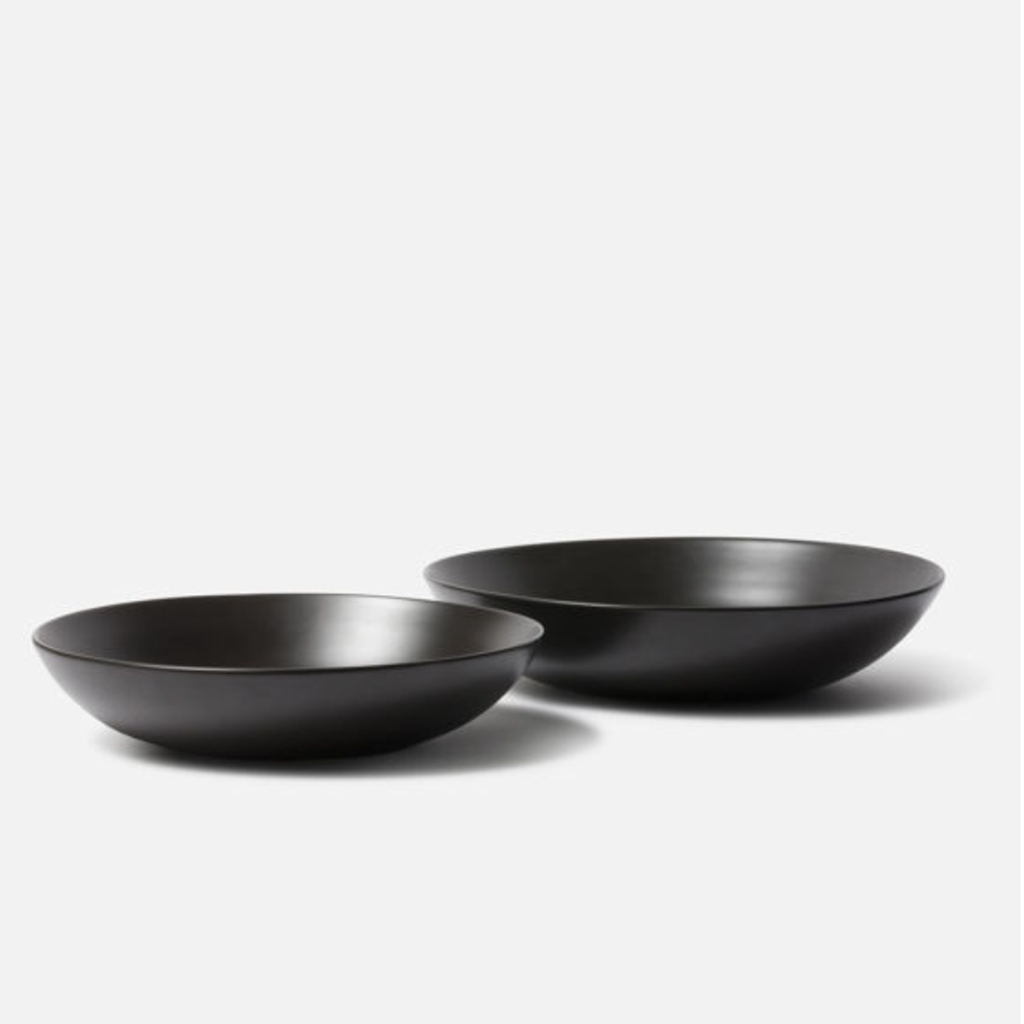 Stoneware Low Bowl Matte Black