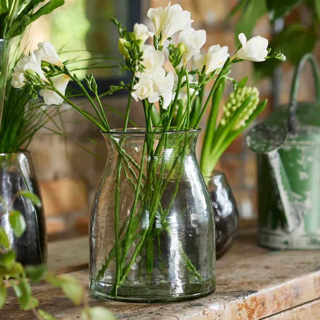 Dappled Clear Fluted Vase