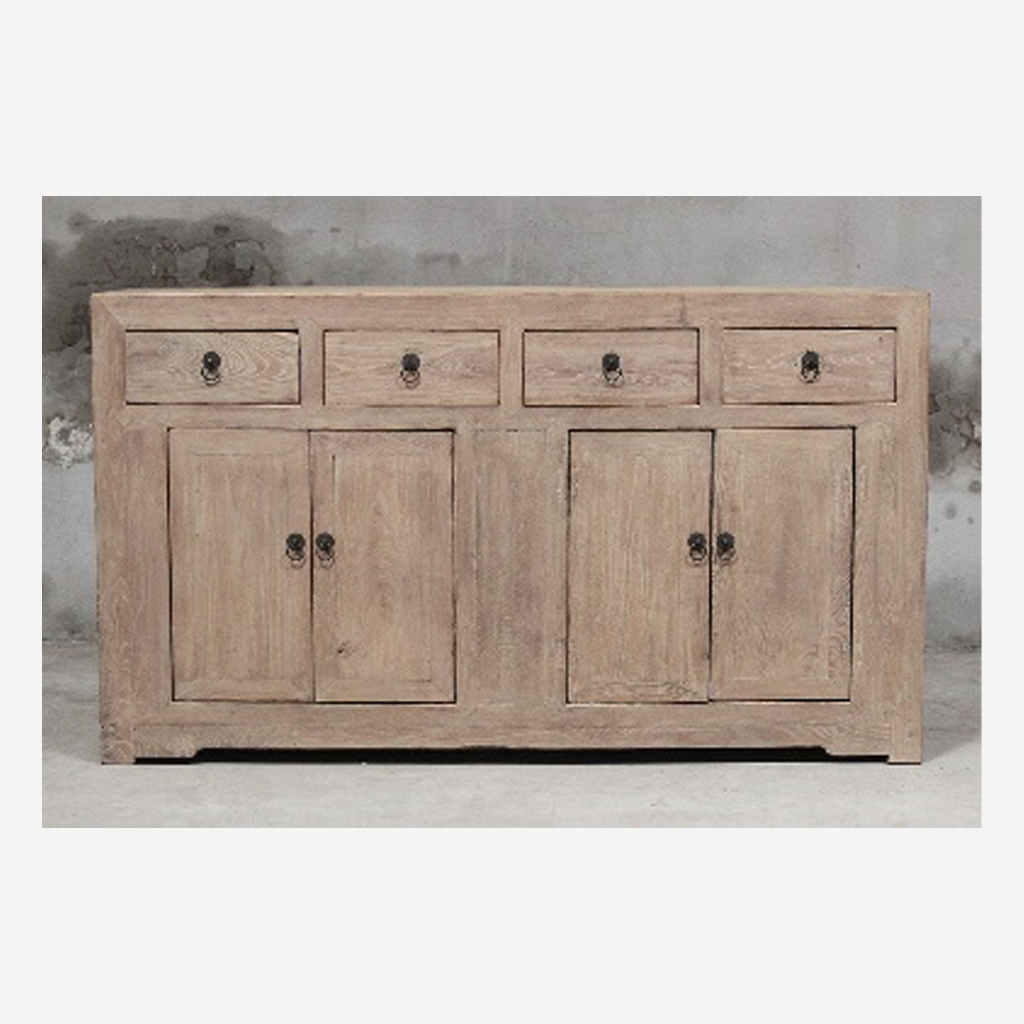 Elm Four Drawer Four Door Cabinet