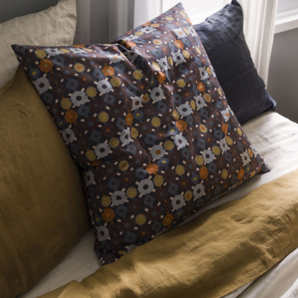 Lisbon Euro Pillowcase Blue Black/Multi