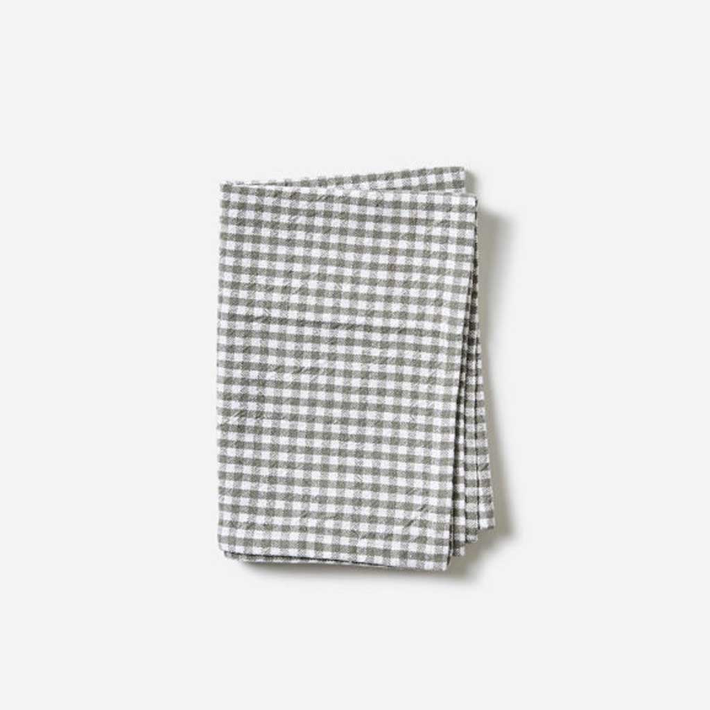 Gingham Washed Cotton Tea Towel