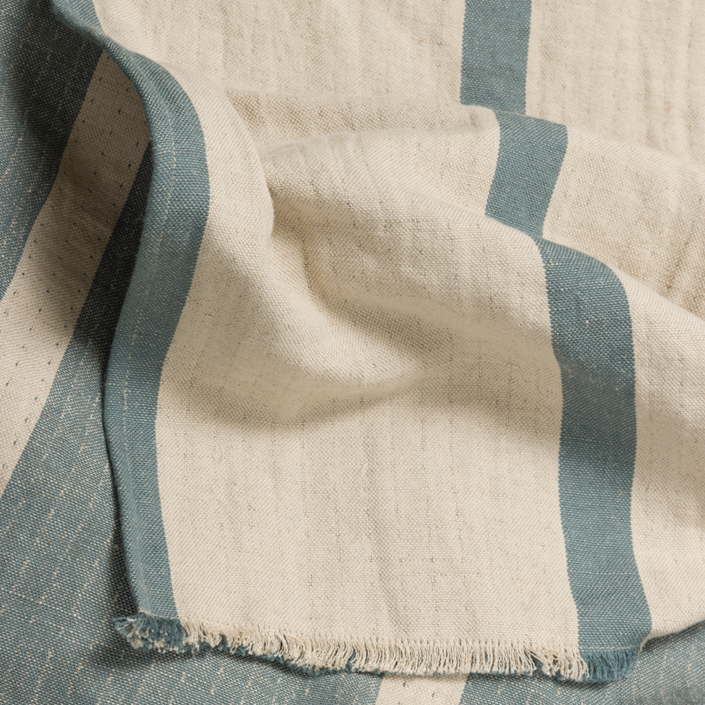 Carnival Bedspread Natural/Air Force Blue