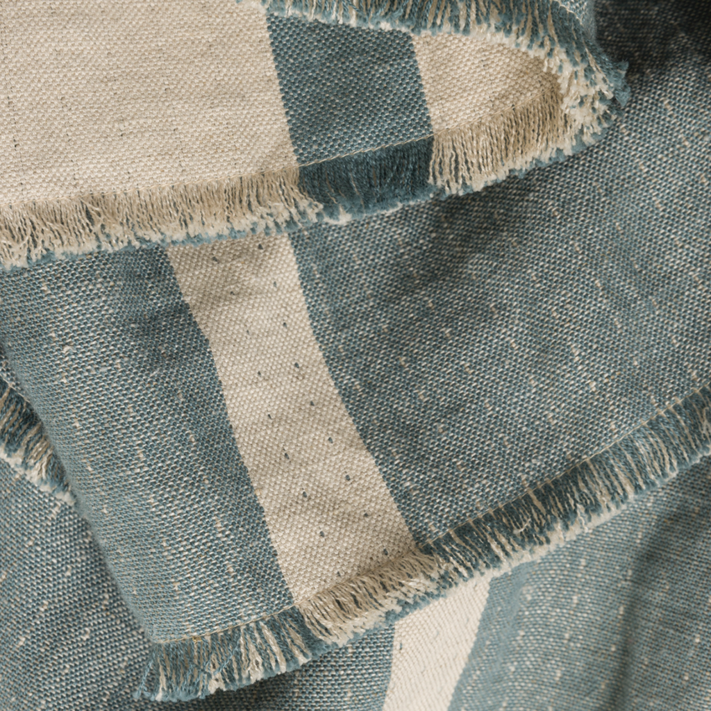 Carnival Bedspread Natural/Air Force Blue