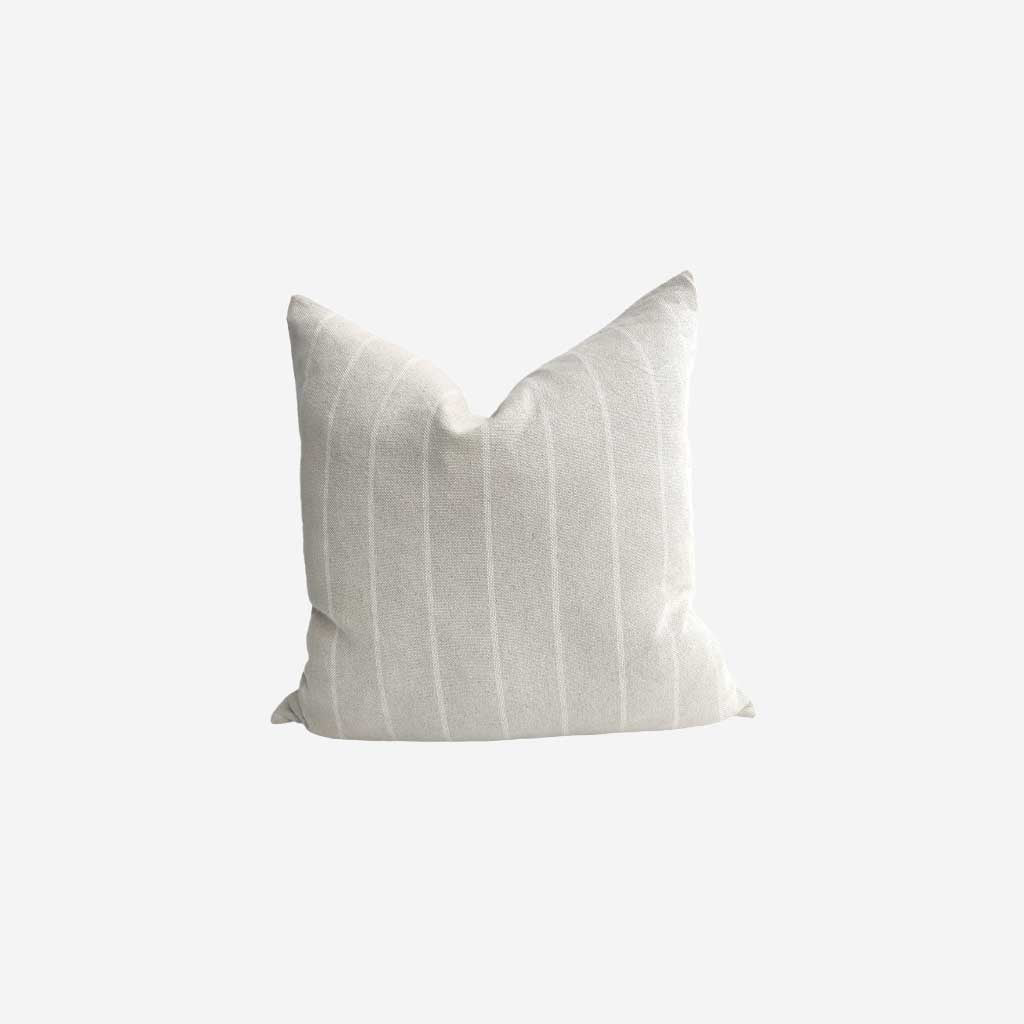 Irish Linen Cushion White Stripe Madisons