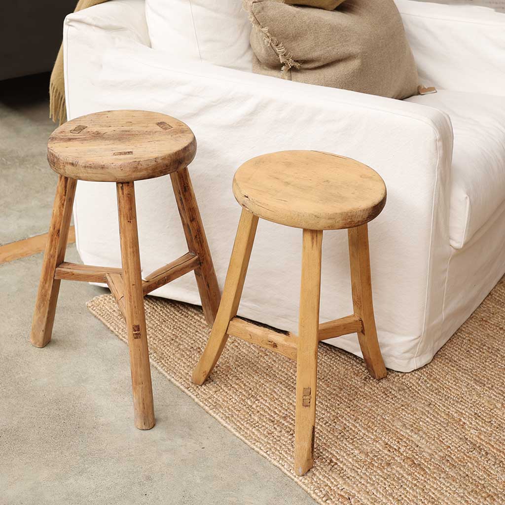 Original Wooden Round Stool – Madisons