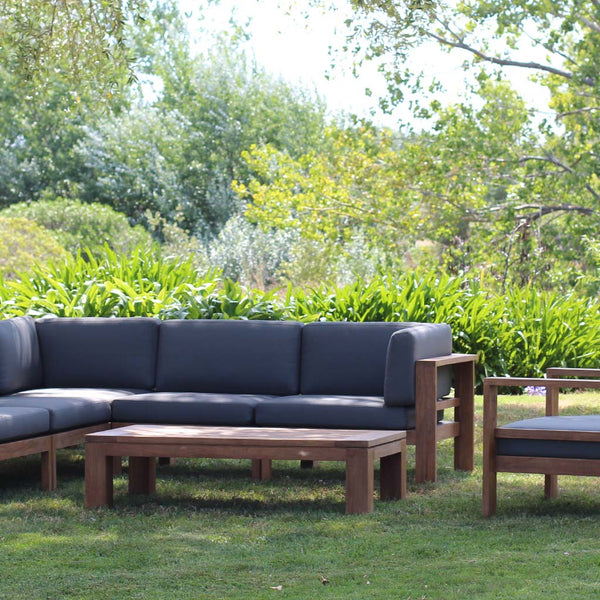 Build your own outdoor seating arrangement with the Cayman Armless Sofas. Designed in Belgium, the Cayman recycled teak range is made to withstand the harshest outdoor climates and is perfect for NZ conditions. The comfortable UV resistant cushions are filled with easy dry polyether foam and Sunproof fabric.